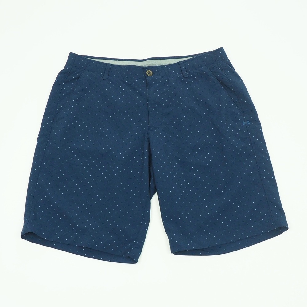 Under Armour UA Match Play Golf Shorts Mens 38 Blue Dots Novelty Performance